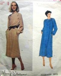 2073 VOGUE SILVERMAN LONGER PULLOVER YOKE LONG SLEEVE  DRESS PATTERN 8, 10, 12,16 CHOICE